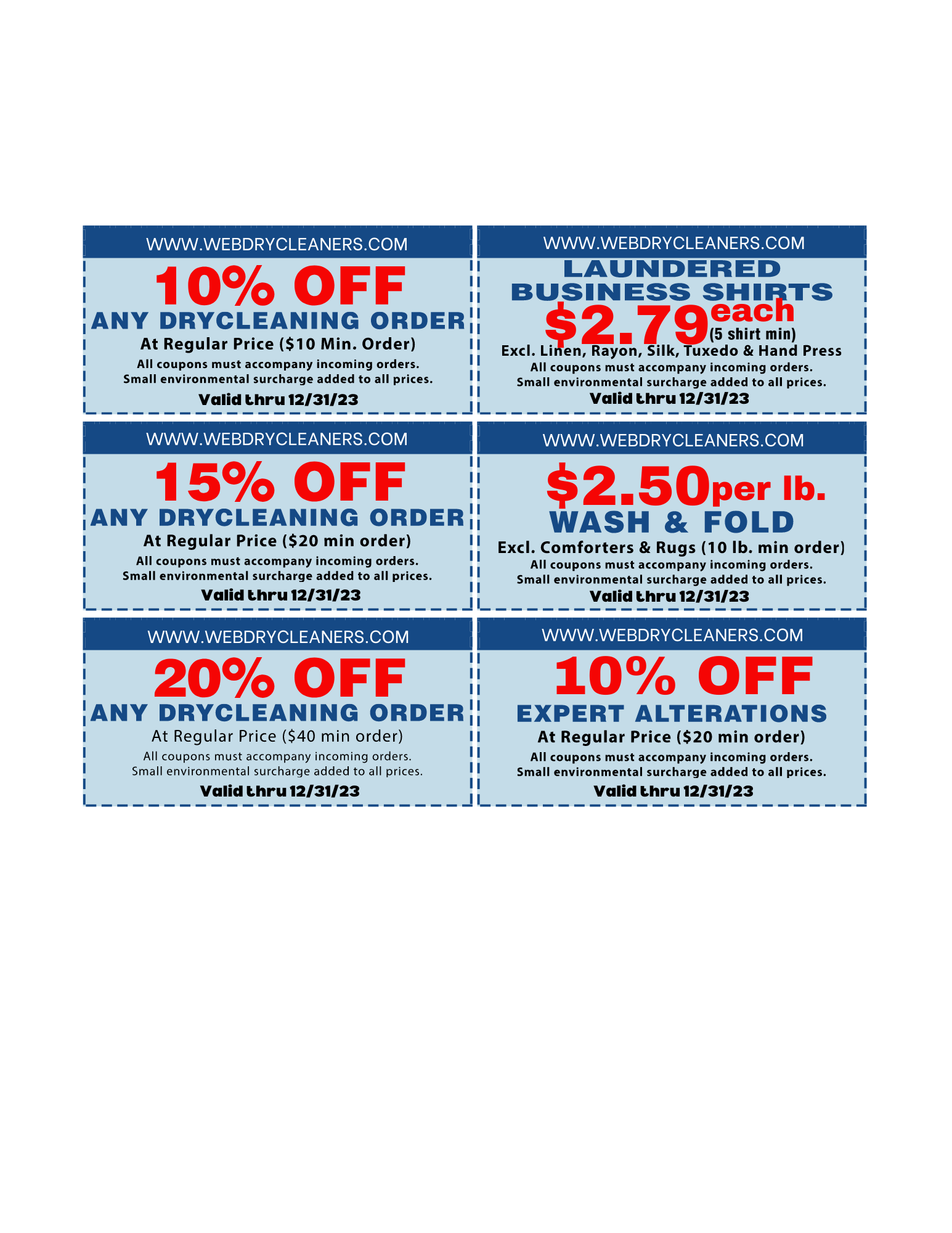 Web Dry Cleaners Web Coupons December