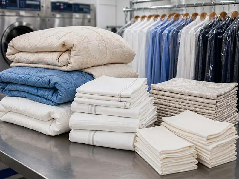 Dry cleaning service for household items like bedding and linens