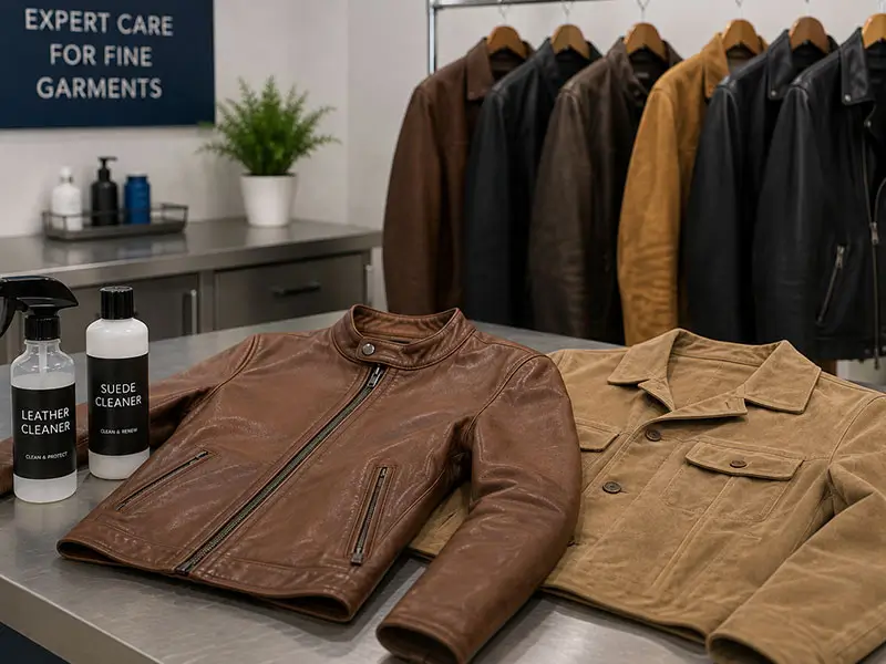 Leather and suede garment cleaning service