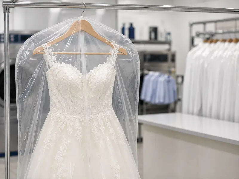 Wedding gown cleaning and preservation service